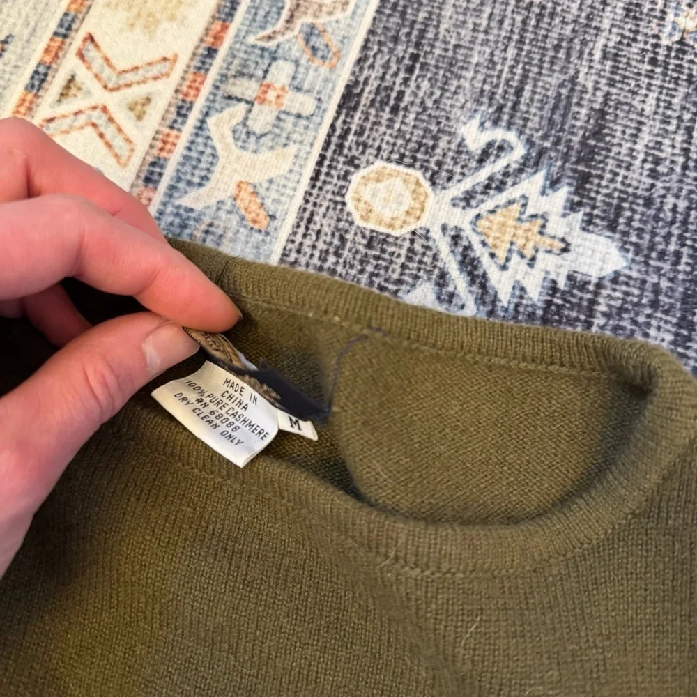 Vintage Country Shop Cashmeres Women’s 100% Pure Cashmere Green Sweater Size M - Picture 7 of 11